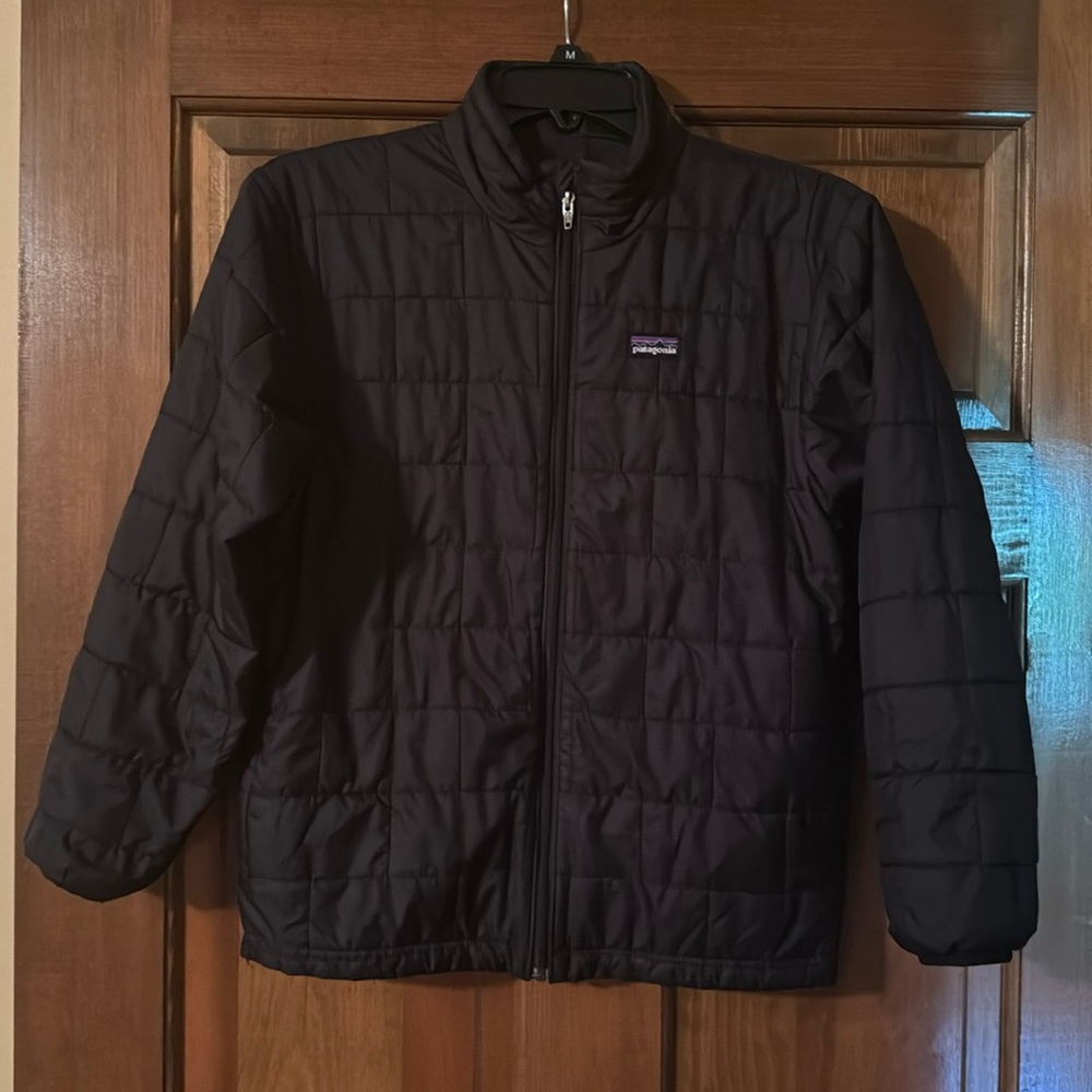 Patagonia Kids' Nano Puff Brick Quilted Jacket, Black, Kids Medium(10), EUC